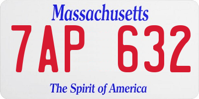 MA license plate 7AP632