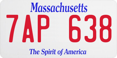 MA license plate 7AP638