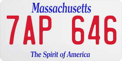 MA license plate 7AP646