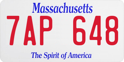 MA license plate 7AP648