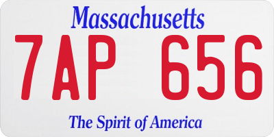 MA license plate 7AP656
