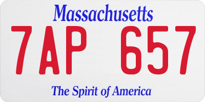 MA license plate 7AP657