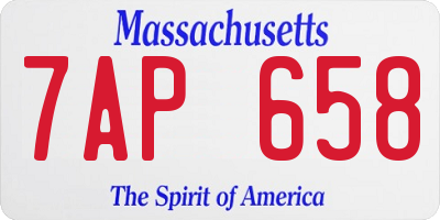 MA license plate 7AP658