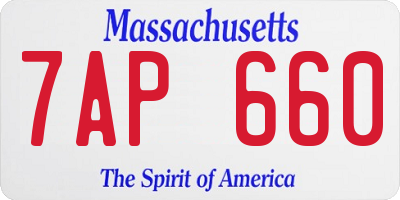 MA license plate 7AP660