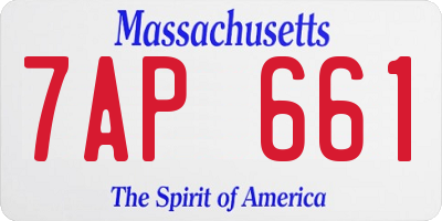 MA license plate 7AP661
