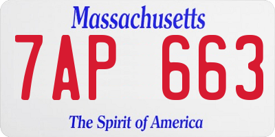 MA license plate 7AP663