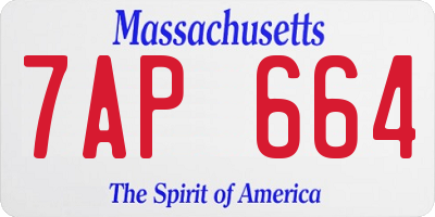 MA license plate 7AP664