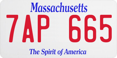 MA license plate 7AP665