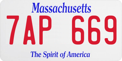 MA license plate 7AP669