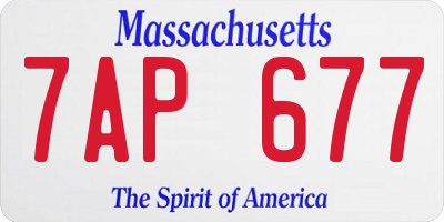 MA license plate 7AP677