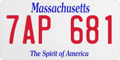 MA license plate 7AP681