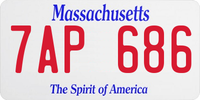 MA license plate 7AP686