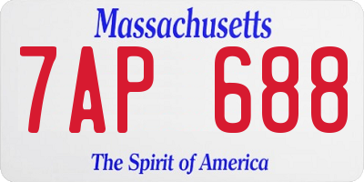 MA license plate 7AP688