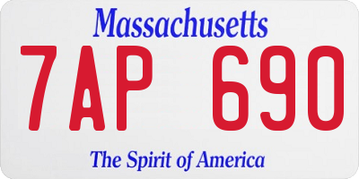 MA license plate 7AP690