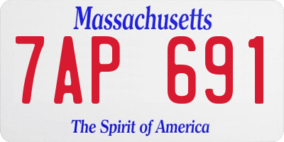 MA license plate 7AP691