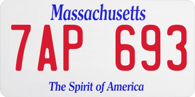 MA license plate 7AP693