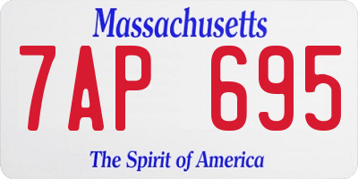 MA license plate 7AP695