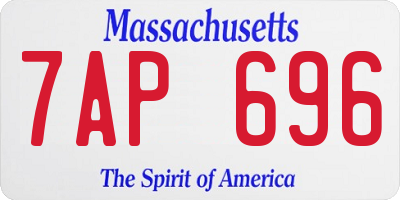 MA license plate 7AP696