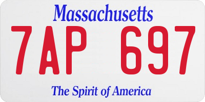 MA license plate 7AP697