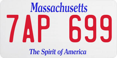 MA license plate 7AP699