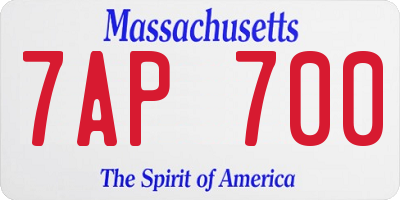MA license plate 7AP700