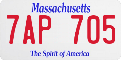 MA license plate 7AP705