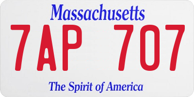 MA license plate 7AP707