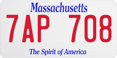 MA license plate 7AP708