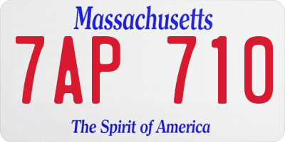 MA license plate 7AP710