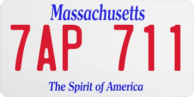 MA license plate 7AP711