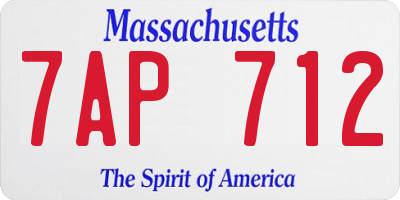 MA license plate 7AP712