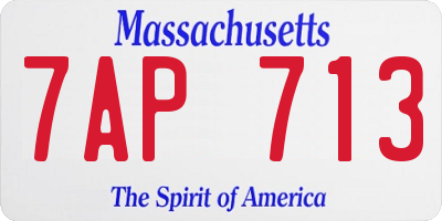 MA license plate 7AP713