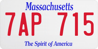 MA license plate 7AP715