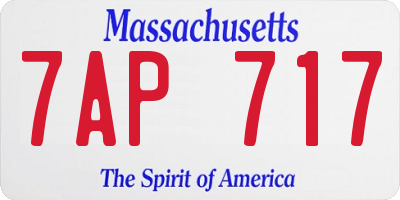 MA license plate 7AP717