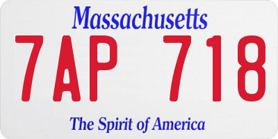 MA license plate 7AP718