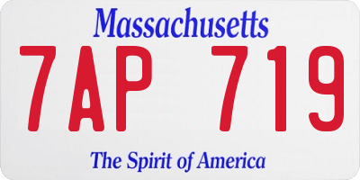 MA license plate 7AP719