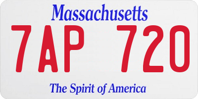 MA license plate 7AP720