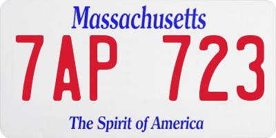 MA license plate 7AP723