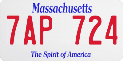 MA license plate 7AP724