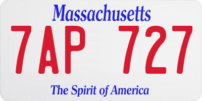 MA license plate 7AP727