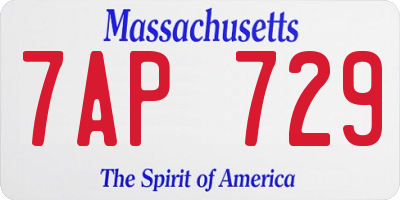 MA license plate 7AP729