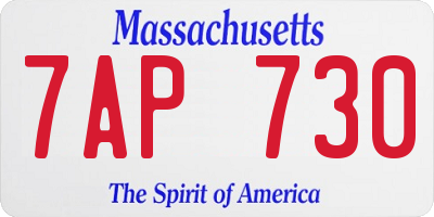 MA license plate 7AP730