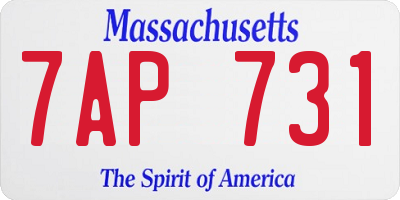MA license plate 7AP731