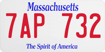 MA license plate 7AP732