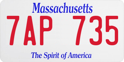 MA license plate 7AP735