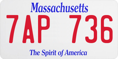 MA license plate 7AP736