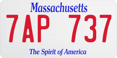 MA license plate 7AP737