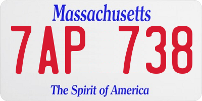 MA license plate 7AP738