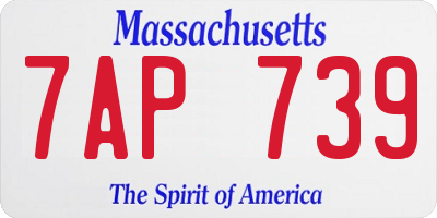 MA license plate 7AP739