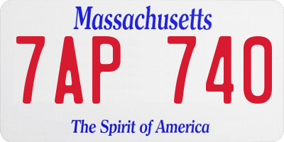 MA license plate 7AP740
